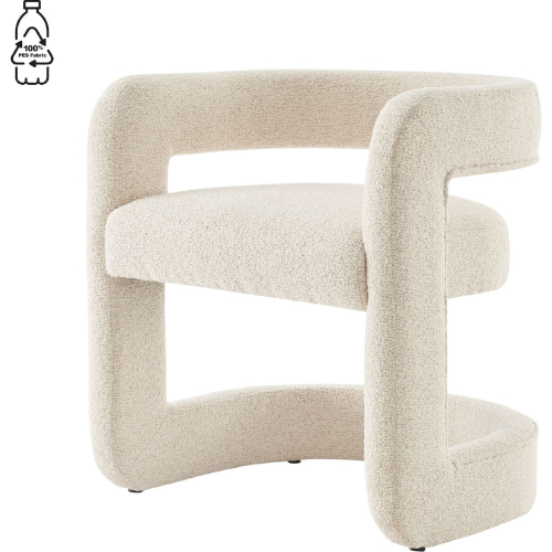 Althea Dining Side Chair in Beige Recycled Fabric